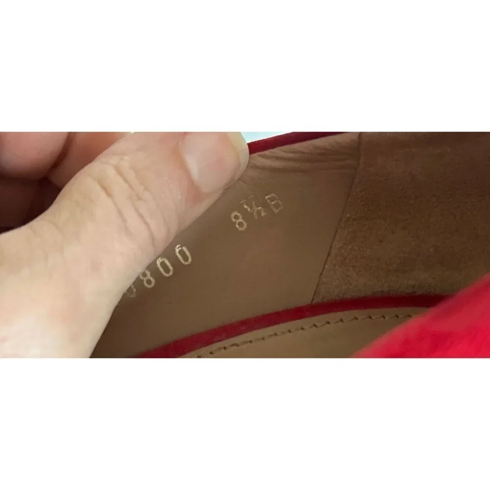 Salvatore Ferragamo Red Suede Bernie Espadrille Wedge Platform Pumps Size 8.5B